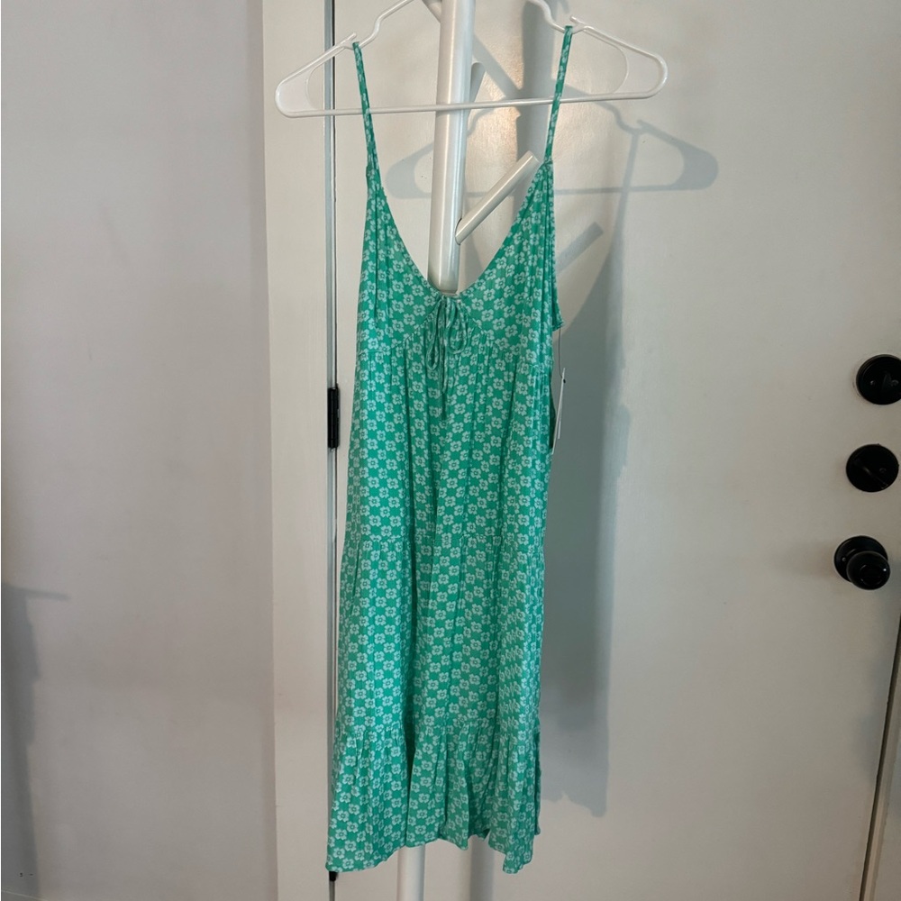 Billabong Sweetest Heart Tiered Mini Dress - Tropical Green - Picture 5 of 8